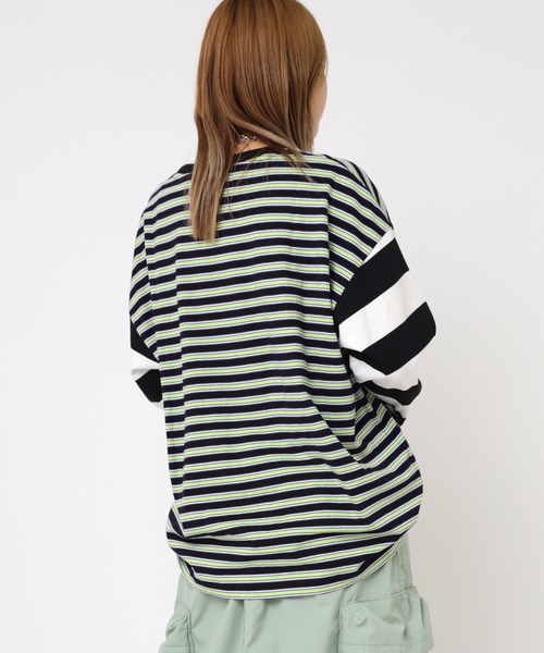 RNA（アールエヌエー）の「M2194 ボーダーコンビロングTシャツ（Tシャツ/カットソー・レディース・ピンク/ブラック/グレイッシュブルー/イエロー・MEDIUM）」の11枚目の写真