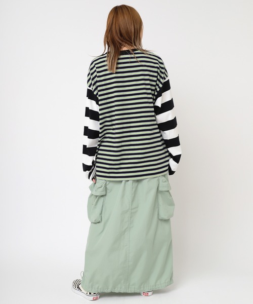 RNA（アールエヌエー）の「M2194 ボーダーコンビロングTシャツ（Tシャツ/カットソー・レディース・ピンク/ブラック/グレイッシュブルー/イエロー・MEDIUM）」の14枚目の写真