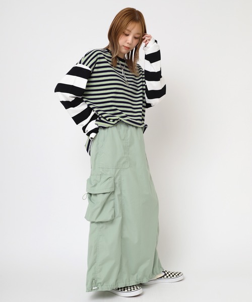 RNA（アールエヌエー）の「M2194 ボーダーコンビロングTシャツ（Tシャツ/カットソー・レディース・ピンク/ブラック/グレイッシュブルー/イエロー・MEDIUM）」の13枚目の写真