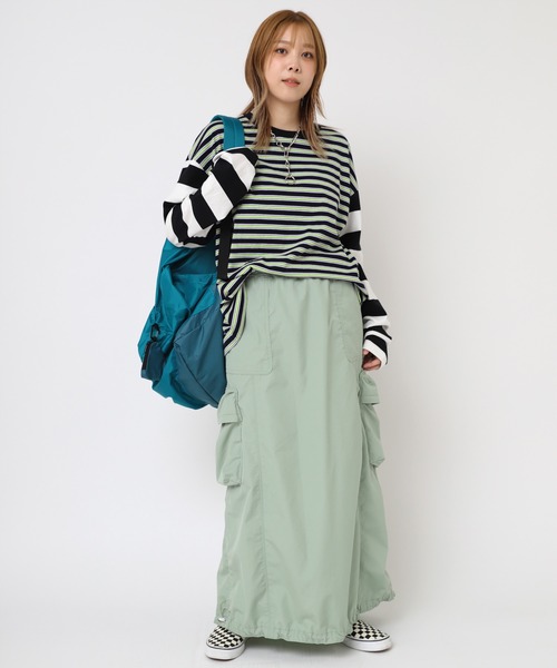 RNA（アールエヌエー）の「M2194 ボーダーコンビロングTシャツ（Tシャツ/カットソー・レディース・ピンク/ブラック/グレイッシュブルー/イエロー・MEDIUM）」の15枚目の写真