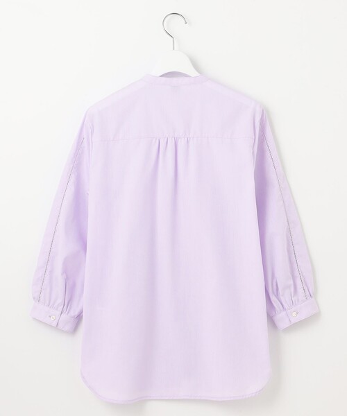 J.PRESS(ジェイプレス)の「【洗える】シャンブレー バンドカラー ピンタック ブラウス(シャツ/ブラウス・レディース・ホワイト系/ライトグレー系/ふじ色系・9/11)」の13枚目の写真