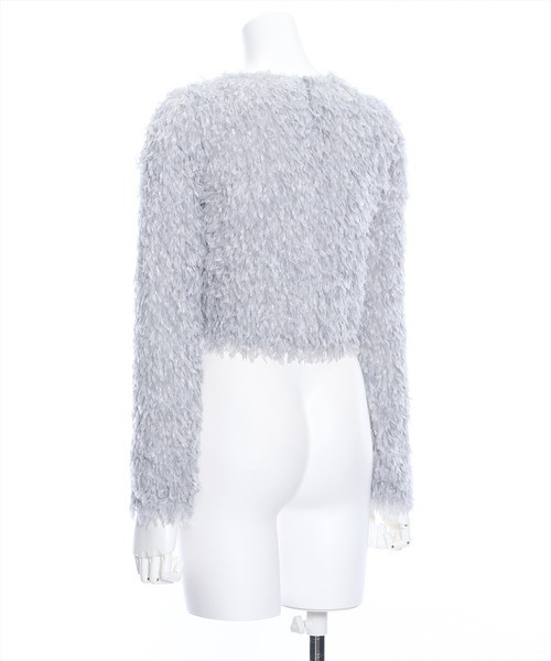 clear（クリア）の「フェザーフレアスリーブトップス≪2024SS新作≫（ニット/セーター・レディース・グレー/ベージュ/グリーン/ピンク・F）」の11枚目の写真