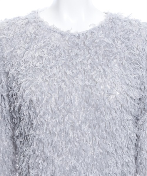 clear（クリア）の「フェザーフレアスリーブトップス≪2024SS新作≫（ニット/セーター・レディース・グレー/ベージュ/グリーン/ピンク・F）」の6枚目の写真