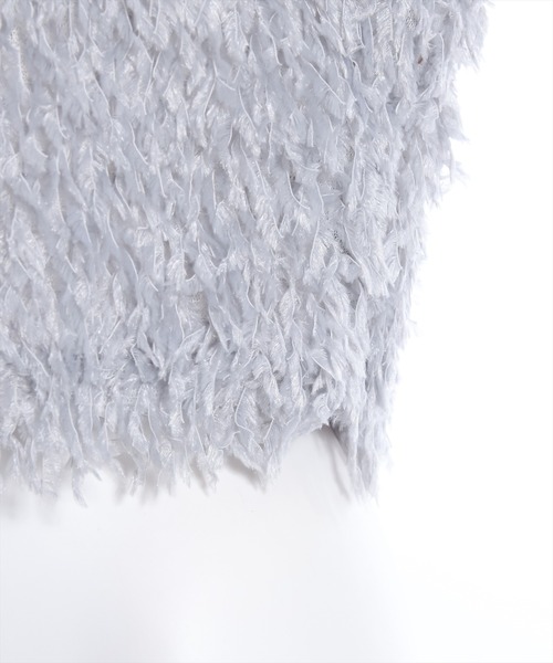 clear（クリア）の「フェザーフレアスリーブトップス≪2024SS新作≫（ニット/セーター・レディース・グレー/ベージュ/グリーン/ピンク・F）」の8枚目の写真