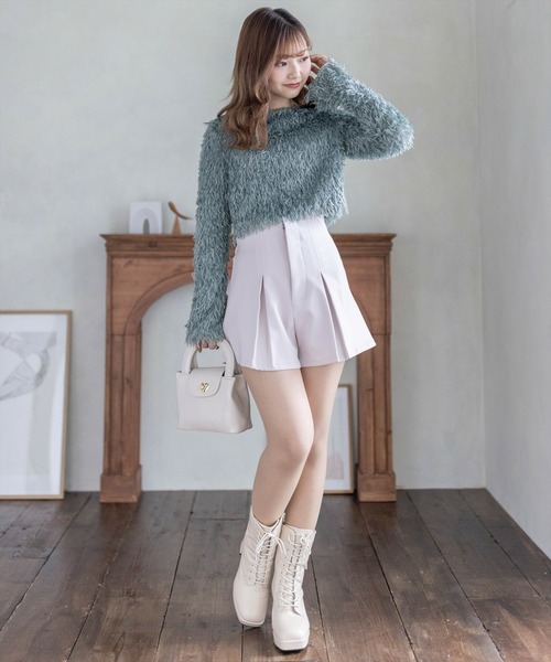 clear（クリア）の「フェザーフレアスリーブトップス≪2024SS新作≫（ニット/セーター・レディース・グレー/ベージュ/グリーン/ピンク・F）」の21枚目の写真