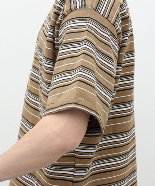 CAMIEL FORTGENS（カミエル フォートへンス）の「CAMIEL FORTGENS / NORMAL TEE HEAVY JERSEY 17.01.02.01 STRIP（Tシャツ/カットソー・メンズ・ブラウン・LARGE/MEDIUM）」の9枚目の写真