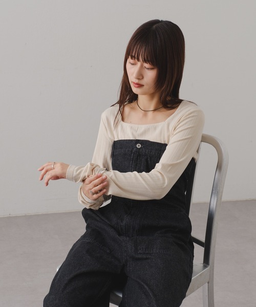 Kastane（カスタネ）の「【2024SSカタログ掲載】ストレッチリブロンTEE（Tシャツ/カットソー・レディース・グレー/イエロー/アイボリー・FREE）」の4枚目の写真