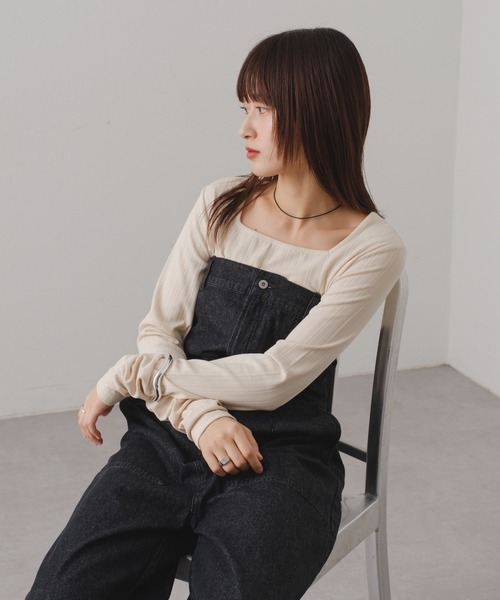 Kastane（カスタネ）の「【2024SSカタログ掲載】ストレッチリブロンTEE（Tシャツ/カットソー・レディース・グレー/イエロー/アイボリー・FREE）」の5枚目の写真