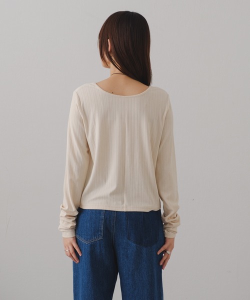 Kastane（カスタネ）の「【2024SSカタログ掲載】ストレッチリブロンTEE（Tシャツ/カットソー・レディース・グレー/イエロー/アイボリー・FREE）」の12枚目の写真