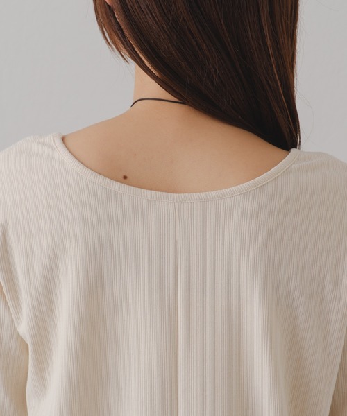 Kastane（カスタネ）の「【2024SSカタログ掲載】ストレッチリブロンTEE（Tシャツ/カットソー・レディース・グレー/イエロー/アイボリー・FREE）」の15枚目の写真