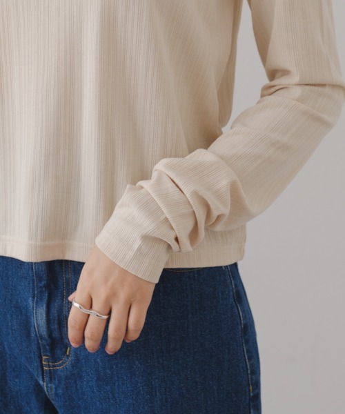 Kastane（カスタネ）の「【2024SSカタログ掲載】ストレッチリブロンTEE（Tシャツ/カットソー・レディース・グレー/イエロー/アイボリー・FREE）」の16枚目の写真