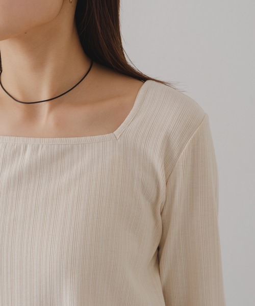 Kastane（カスタネ）の「【2024SSカタログ掲載】ストレッチリブロンTEE（Tシャツ/カットソー・レディース・グレー/イエロー/アイボリー・FREE）」の14枚目の写真