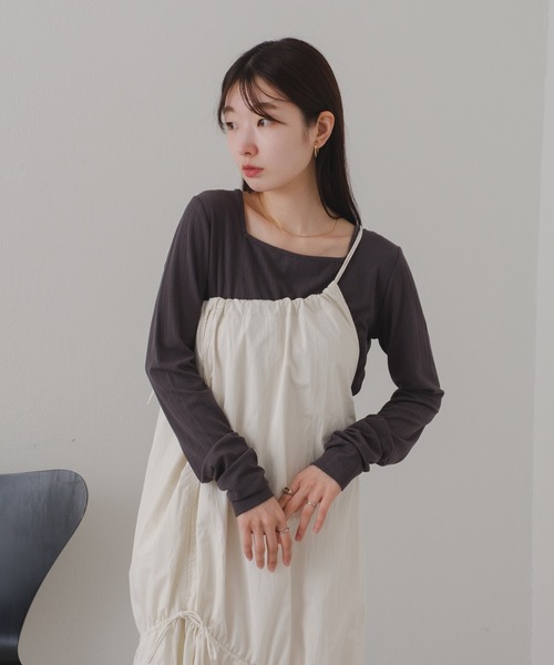 Kastane（カスタネ）の「【2024SSカタログ掲載】ストレッチリブロンTEE（Tシャツ/カットソー・レディース・グレー/イエロー/アイボリー・FREE）」の20枚目の写真