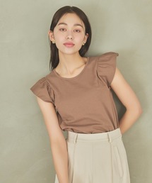 mysty woman | ギャザーフレンチスリーブプルオーバー 113881(Tシャツ/カットソー)