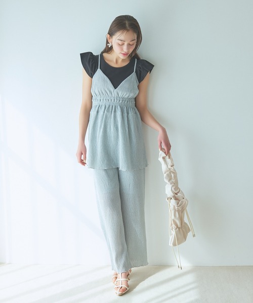 mysty woman（ミスティウーマン）の「ギャザーフレンチスリーブプルオーバー　113881（Tシャツ/カットソー・レディース・オフホワイト/ブラック/ブラウン・FREE）」の8枚目の写真