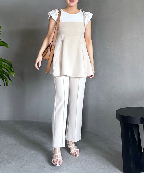 mysty woman（ミスティウーマン）の「ギャザーフレンチスリーブプルオーバー　113881（Tシャツ/カットソー・レディース・オフホワイト/ブラック/ブラウン・FREE）」の22枚目の写真