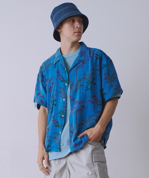 Universal Style Wear(ユニバーサルスタイルウェア)の「Universal Style Wear オーバーダイ リーフ シャツ(シャツ/ブラウス・メンズ・カーキ/スミクロ/ブルー/ブラウン・X-LARGE/LARGE/MEDIUM)」の20枚目の写真
