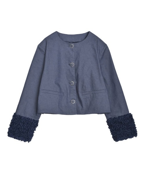 美品　LEONARD フラワープリント ノーカラージャケット　メッシュ　アウター セール】 SHIPS Colors:〈手洗い可能〉メッシュ ノーカラー