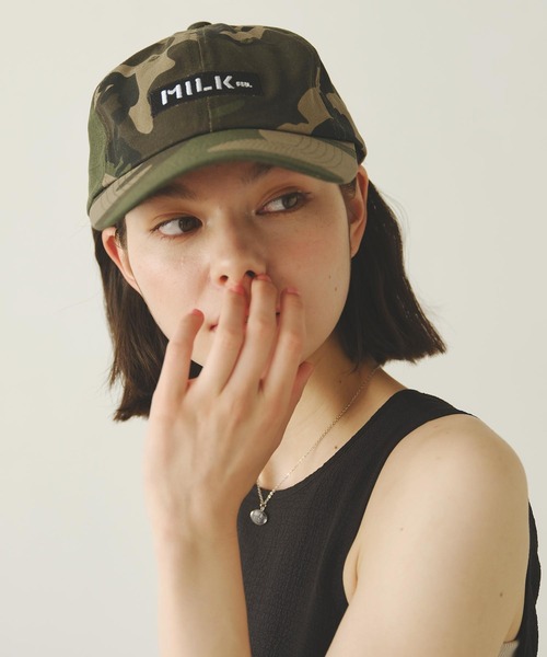 MILKFED.(ミルクフェド)の「BAR LOGO CAP(キャップ・レディース・マルチ/ブラック/オフホワイト/カモフラージュ・ONE SIZE)」の11枚目の写真