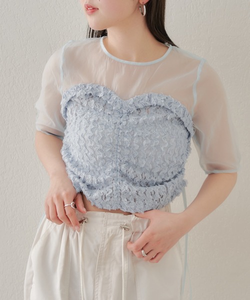 Chico（チコ）の「シアーレイヤードトップス（Tシャツ/カットソー