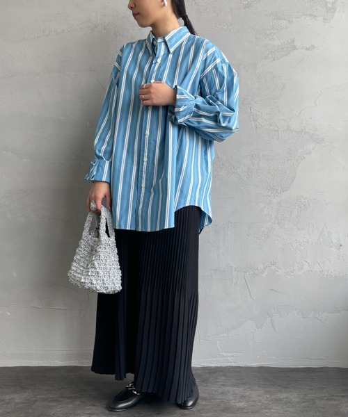 THE SHINZONE（ザ　シンゾーン）の「[THE SHINZONE/ザ シンゾーン] ストライプダディシャツ（シャツ/ブラウス・レディース・グリーン/ブルー・S）」の11枚目の写真