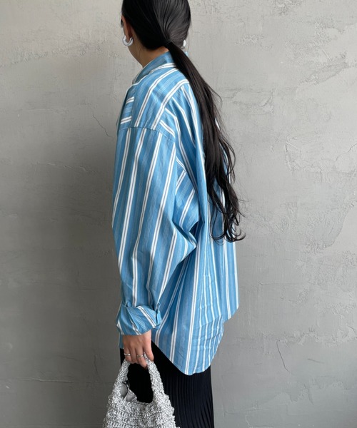 THE SHINZONE（ザ　シンゾーン）の「[THE SHINZONE/ザ シンゾーン] ストライプダディシャツ（シャツ/ブラウス・レディース・グリーン/ブルー・S）」の13枚目の写真