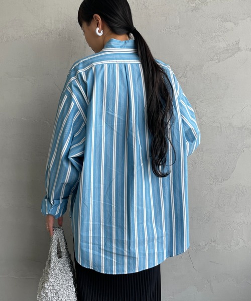 THE SHINZONE（ザ　シンゾーン）の「[THE SHINZONE/ザ シンゾーン] ストライプダディシャツ（シャツ/ブラウス・レディース・グリーン/ブルー・S）」の14枚目の写真