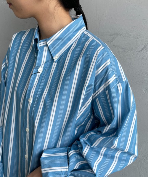 THE SHINZONE（ザ　シンゾーン）の「[THE SHINZONE/ザ シンゾーン] ストライプダディシャツ（シャツ/ブラウス・レディース・グリーン/ブルー・S）」の18枚目の写真
