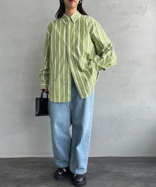 THE SHINZONE（ザ　シンゾーン）の「[THE SHINZONE/ザ シンゾーン] ストライプダディシャツ（シャツ/ブラウス・レディース・グリーン/ブルー・S）」の21枚目の写真