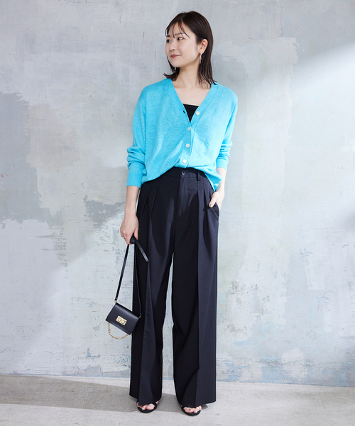 SLOBE IENA（スローブイエナ）の「TRリネン2タックパンツ（その他パンツ・レディース・ブラック/ベージュ・38/36）」の8枚目の写真