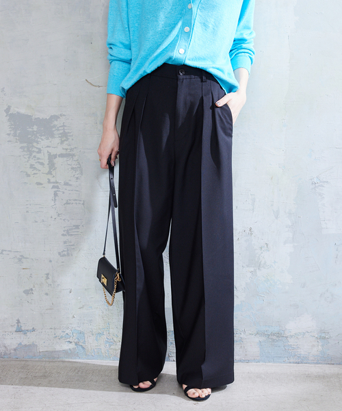 SLOBE IENA（スローブイエナ）の「TRリネン2タックパンツ（その他パンツ・レディース・ブラック/ベージュ・38/36）」の14枚目の写真