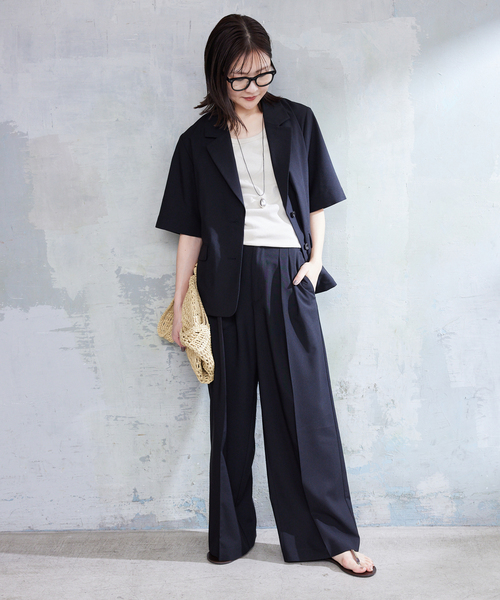 SLOBE IENA（スローブイエナ）の「TRリネン2タックパンツ（その他パンツ・レディース・ブラック/ベージュ・38/36）」の20枚目の写真