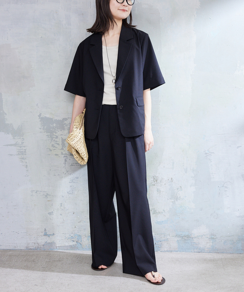SLOBE IENA（スローブイエナ）の「TRリネン2タックパンツ（その他パンツ・レディース・ブラック/ベージュ・38/36）」の21枚目の写真