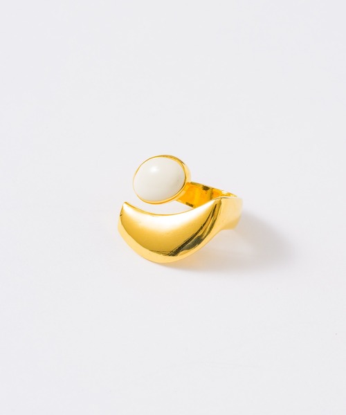 loni（ロニ）の「【金属アレルギー対応】Epiphyllum Color Ring/ストーンモチーフ付きボリュームリング（リング・レディース・ホワイト/グレー/ブラック・#11/#13）」の22枚目の写真