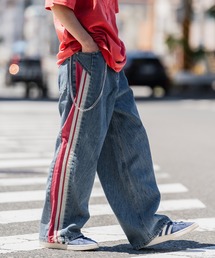 improves | サイドラインデザイン ワイドデニムパンツ(デニムパンツ)