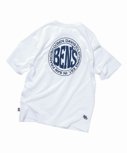 BEN DAVIS（ベンデイビス）の「【BEN DAVIS(ベンデイビス)】CIRCLE BEN‘S TEE / サークルロゴ Tシャツ 刺繍 半袖 シンプルロゴ ブロークコア（Tシャツ/カットソー・メンズ・ブルーグレー/チャコール/ホワイト/ダークネイビー/ネイビー/ブラック・MEDIUM/LARGE/X-LARGE）」の2枚目の写真