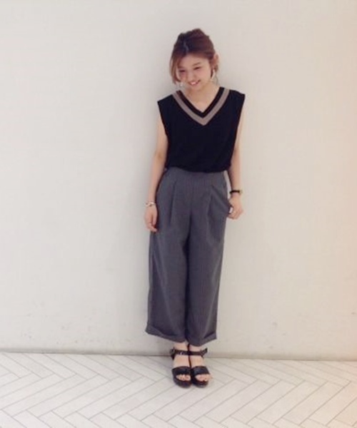 Chico（チコ）の「スラックスフレアPT（その他パンツ・レディース・その他18/ネイビー/ベージュ・FREE）」の7枚目の写真