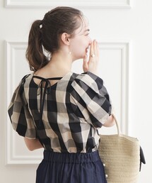 couture brooch | 【洗濯機OK】ブロックチェックブラウス(シャツ/ブラウス)