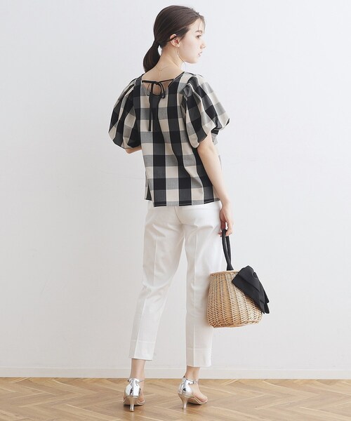 couture brooch(クチュールブローチ)の「◆【洗濯機OK】ブロックチェックブラウス(シャツ/ブラウス・レディース・ネイビー系1/ブラック系1・38/40/36/42)」の5枚目の写真