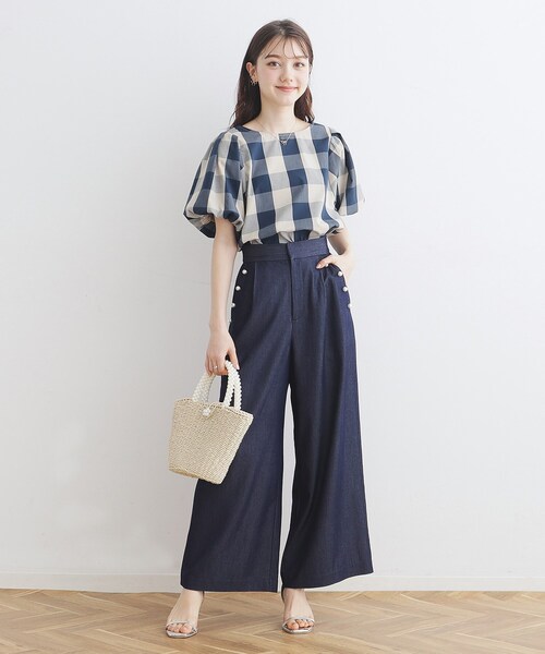 couture brooch(クチュールブローチ)の「◆【洗濯機OK】ブロックチェックブラウス(シャツ/ブラウス・レディース・ネイビー系1/ブラック系1・38/40/36/42)」の17枚目の写真