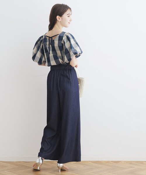 couture brooch(クチュールブローチ)の「◆【洗濯機OK】ブロックチェックブラウス(シャツ/ブラウス・レディース・ネイビー系1/ブラック系1・38/40/36/42)」の9枚目の写真