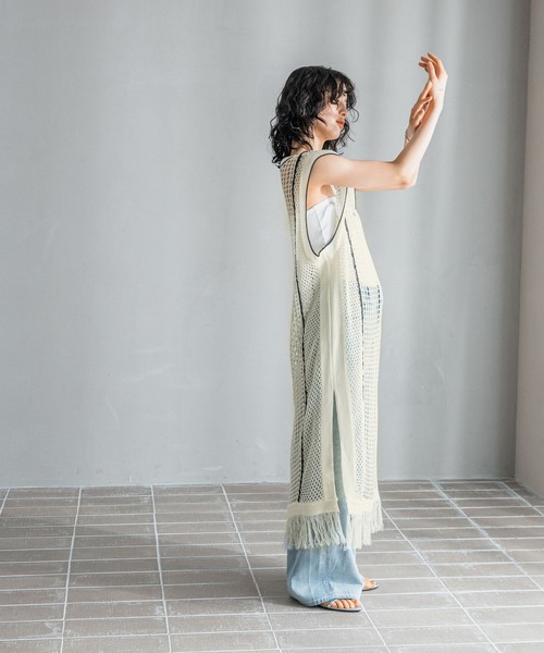 LEPSIM（レプシィム）の「【FOR I SERIES】7ゲージメッシュワンピース　121116（ワンピース・レディース・アイボリー/ブラウン・FREE）」の4枚目の写真