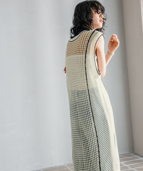 LEPSIM（レプシィム）の「【FOR I SERIES】7ゲージメッシュワンピース　121116（ワンピース・レディース・アイボリー/ブラウン・FREE）」の7枚目の写真