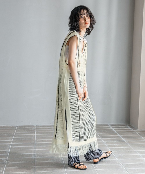 LEPSIM（レプシィム）の「【FOR I SERIES】7ゲージメッシュワンピース　121116（ワンピース・レディース・アイボリー/ブラウン・FREE）」の10枚目の写真