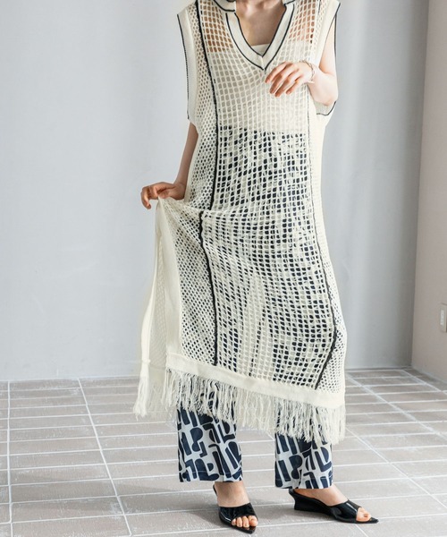 LEPSIM（レプシィム）の「【FOR I SERIES】7ゲージメッシュワンピース　121116（ワンピース・レディース・アイボリー/ブラウン・FREE）」の12枚目の写真