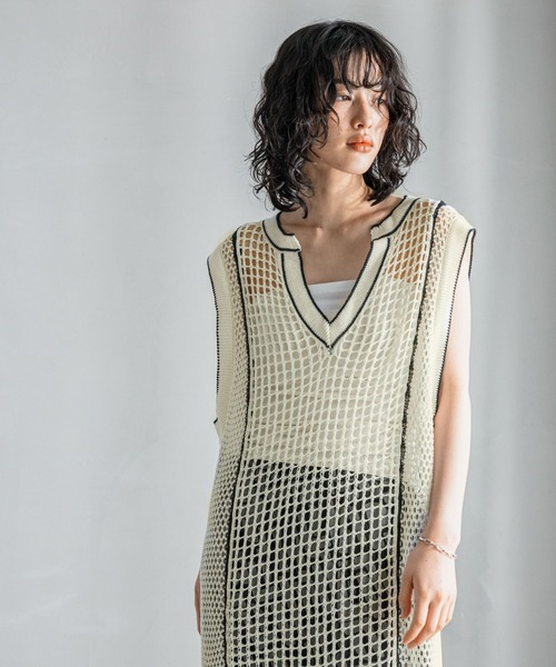 LEPSIM（レプシィム）の「【FOR I SERIES】7ゲージメッシュワンピース　121116（ワンピース・レディース・アイボリー/ブラウン・FREE）」の13枚目の写真