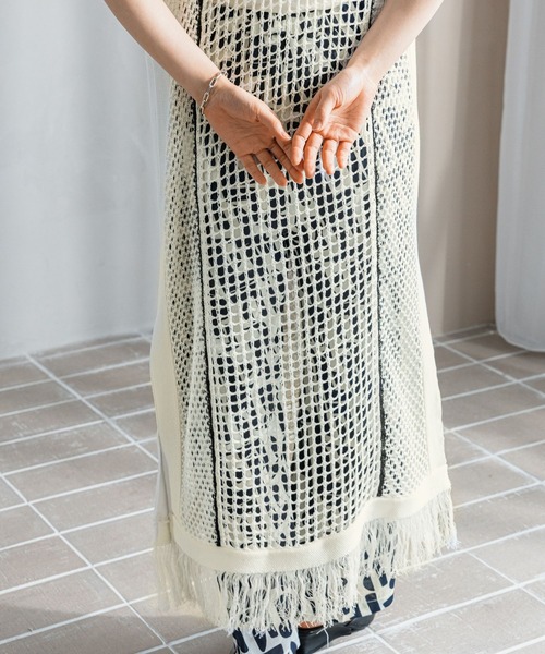 LEPSIM（レプシィム）の「【FOR I SERIES】7ゲージメッシュワンピース　121116（ワンピース・レディース・アイボリー/ブラウン・FREE）」の19枚目の写真