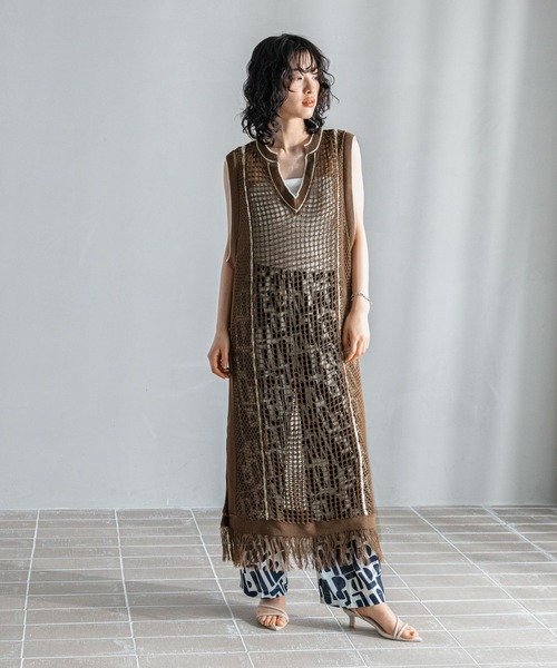 LEPSIM（レプシィム）の「【FOR I SERIES】7ゲージメッシュワンピース　121116（ワンピース・レディース・アイボリー/ブラウン・FREE）」の20枚目の写真