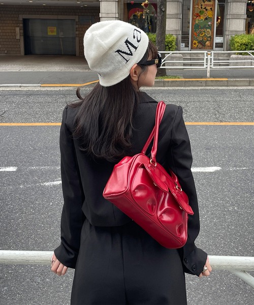 RiLi（リリ）の「ダブルポケットハンドバッグ【RL】（ハンドバッグ・レディース・ホワイト/ブラック/レッド・FREE）」の3枚目の写真