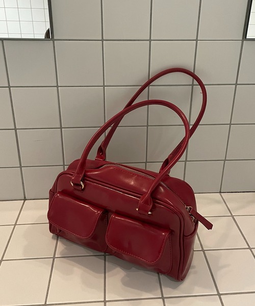 RiLi（リリ）の「ダブルポケットハンドバッグ【RL】（ハンドバッグ・レディース・ホワイト/ブラック/レッド・FREE）」の9枚目の写真